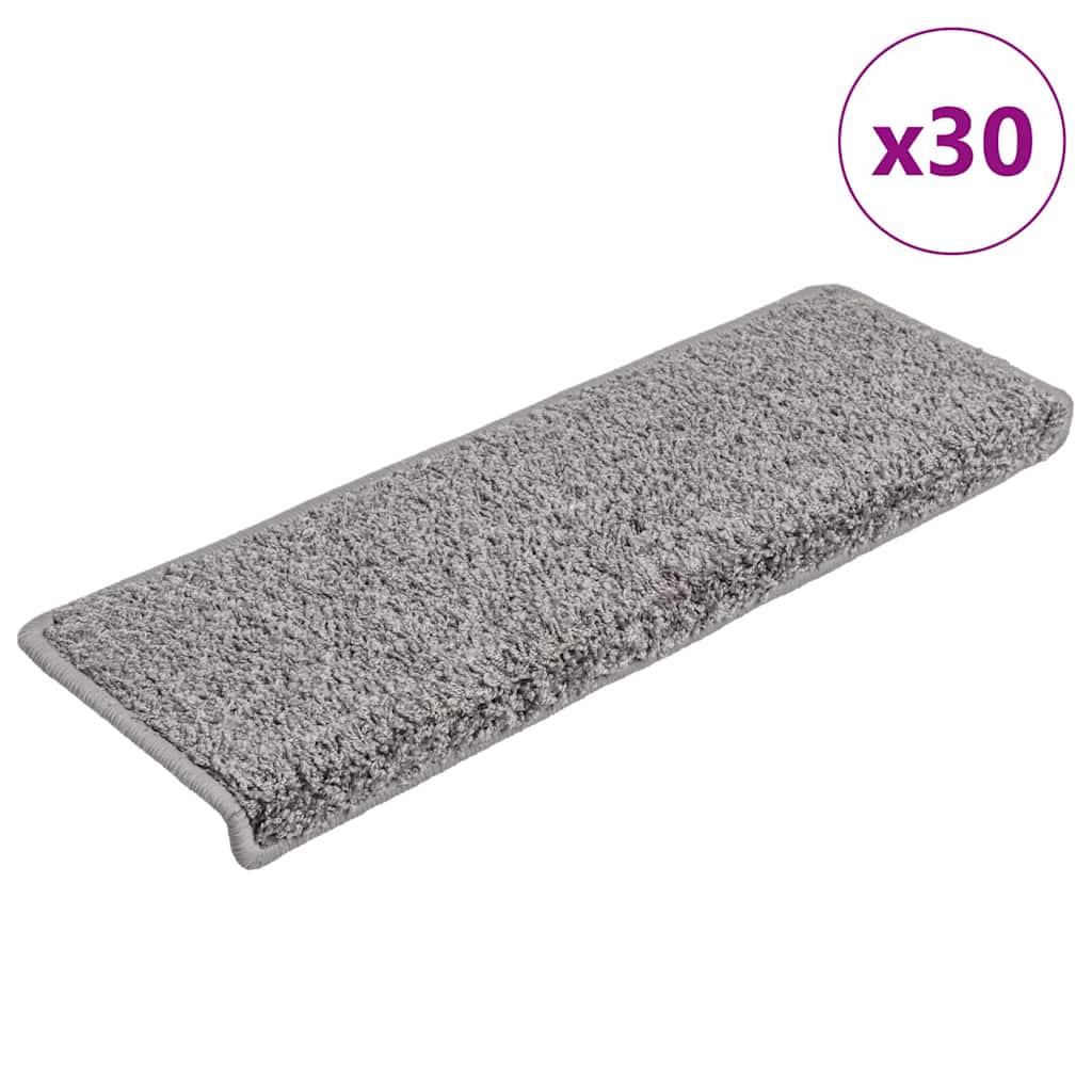 Vidaxl trapmatten 30 st 65x21x4 cm grijs rechthoekige rand