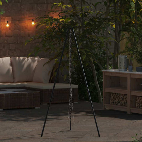 Vidaxl kampvuur tripod zwart 92 x 92 x 151,5 cm staal