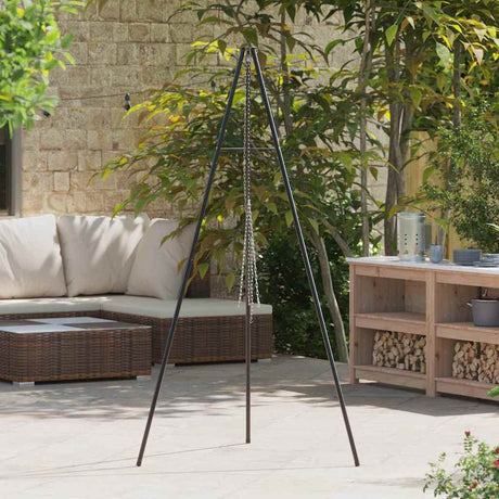 Vidaxl kampvuur tripod zwart 92 x 92 x 191,5 cm staal