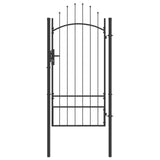 Vidaxl tuinpoort met slot grijs 200 x 100 cm staal