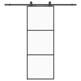 Vidaxl schuifdeur met beslagset 76x205 cm esg glas zwart