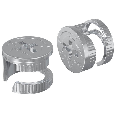Vidaxl cam lock moeren 2 pcs zilver 15 x 11,5 mm staal