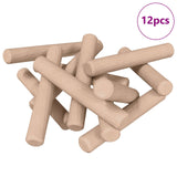 Vidaxl houten dowels 12 pcs bruin ø6 x 40 mm massief hout
