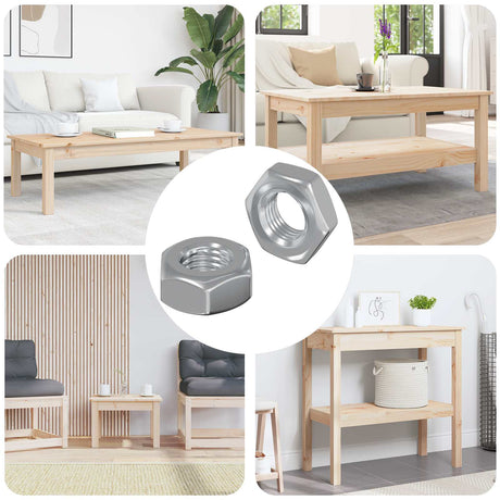 Vidaxl zeshoekige moeren 2 pcs zilver m8 ijzer