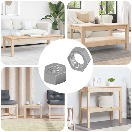 Vidaxl zeshoekige moer 2 pcs zilver m6 ijzer