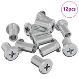 Vidaxl slotmoer 12 pcs zilver m6 x 15 mm staal