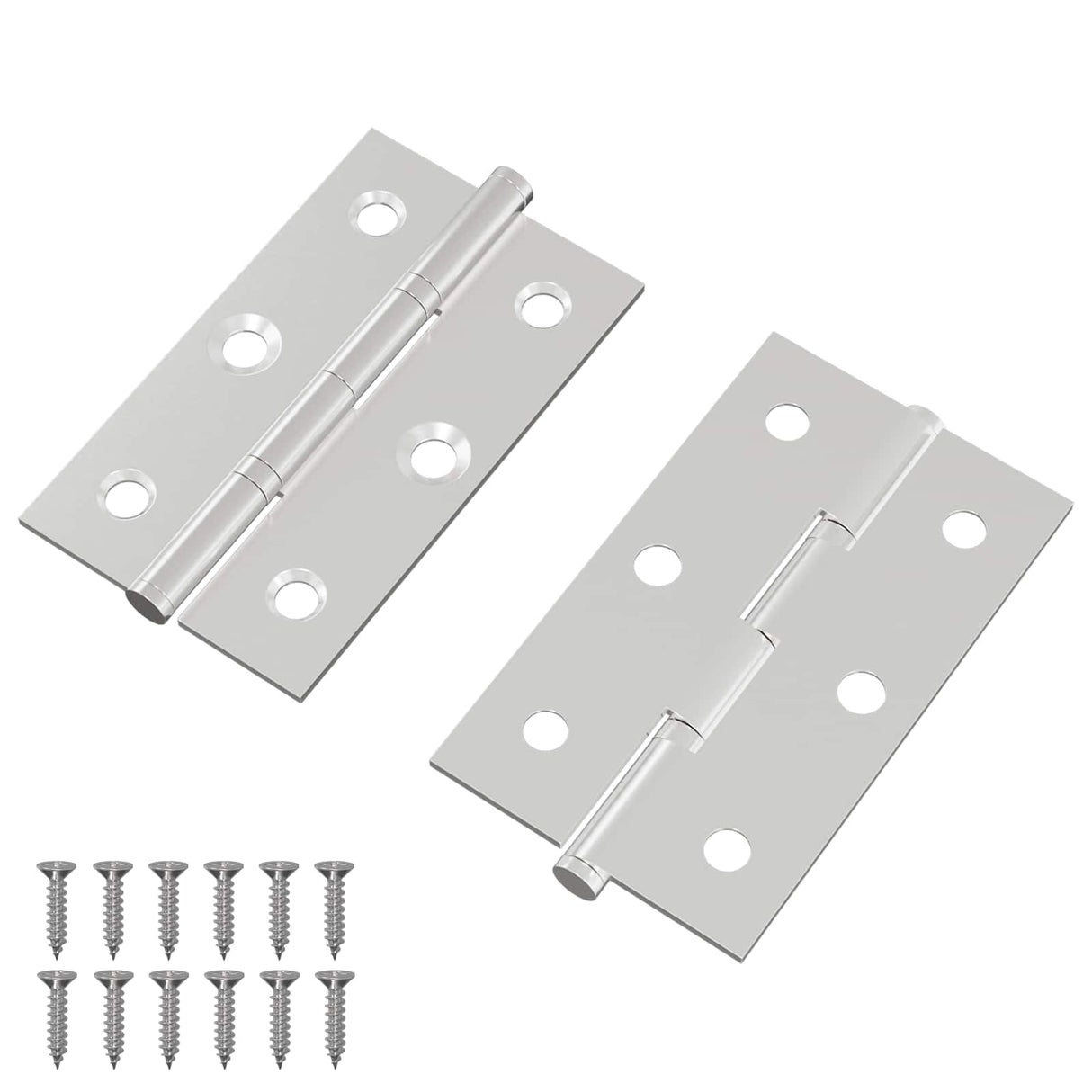 Vidaxl scharnier effen 2 pcs zilver 58 x 35 x 1 mm staal