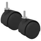 Vidaxl caster 2 pcs zwart en zilver 40,1 x 40,1 x 37,8 mm ijzer en pp