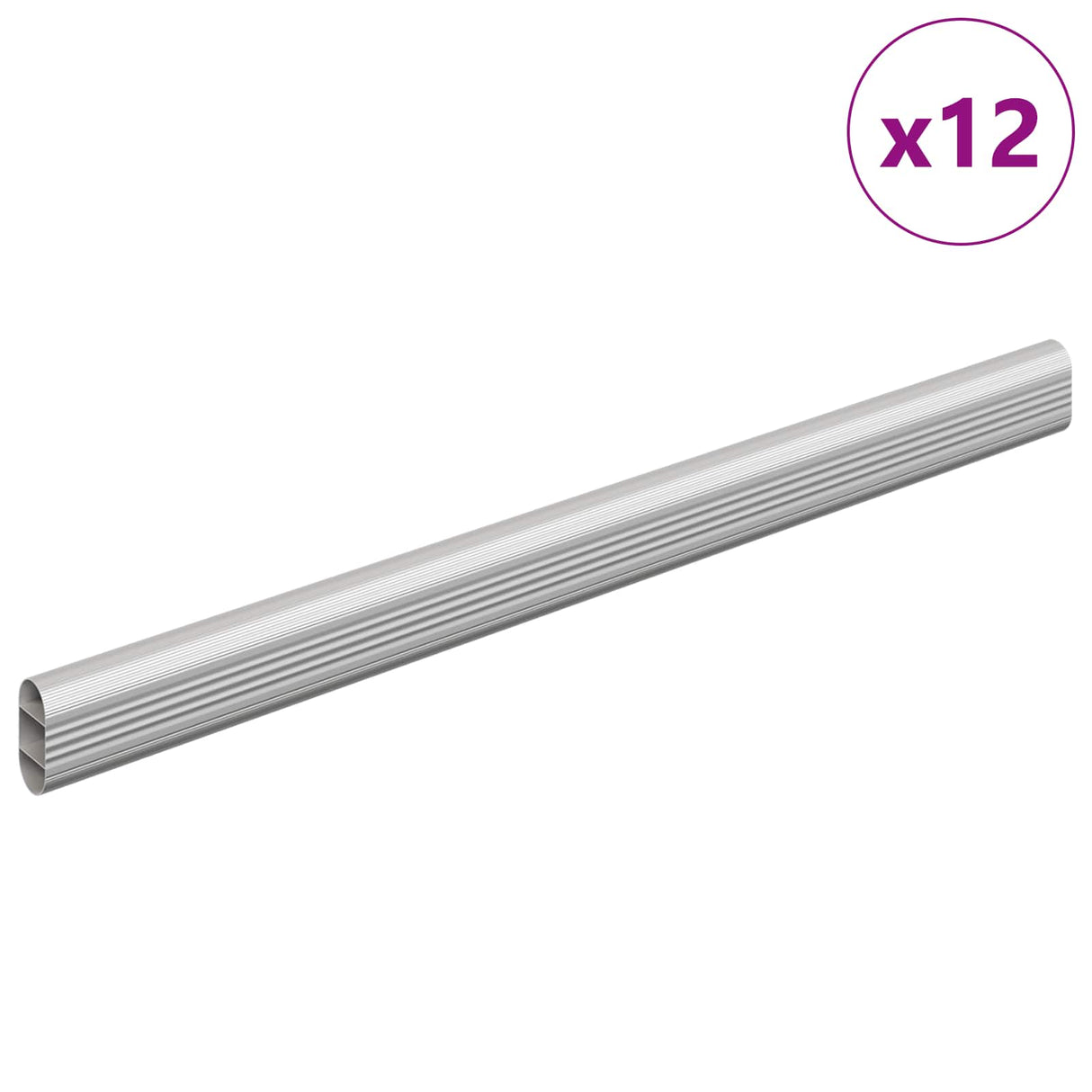 Vidaxl kaststaaf 12 pcs zilver 764 x 15 x 29 mm aluminium legering