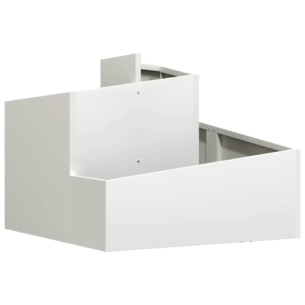 Vidaxl tuin bloempot wit 60 x 60 x 50 cm koudgewalst staal