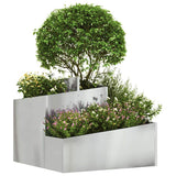 Vidaxl tuin bloempot zilver 60 x 60 x 50 cm gegalvaniseerd staal