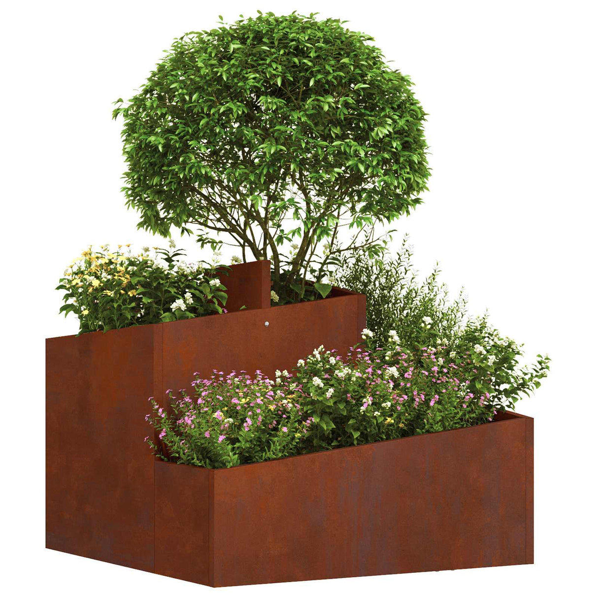 Vidaxl tuin bloempot bruin 60 x 60 x 50 cm cortenstaal