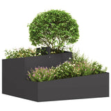 Vidaxl tuin bloempot zwart 80 x 80 x 50 cm koudgewalst staal