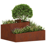 Vidaxl tuin bloempot bruin 80 x 80 x 50 cm cortenstaal