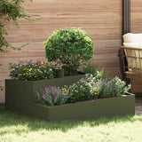 Vidaxl tuin bloempot olijf groen 100 x 100 x 50 cm koudgewalst staal
