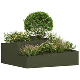 Vidaxl tuin bloempot olijf groen 100 x 100 x 50 cm koudgewalst staal