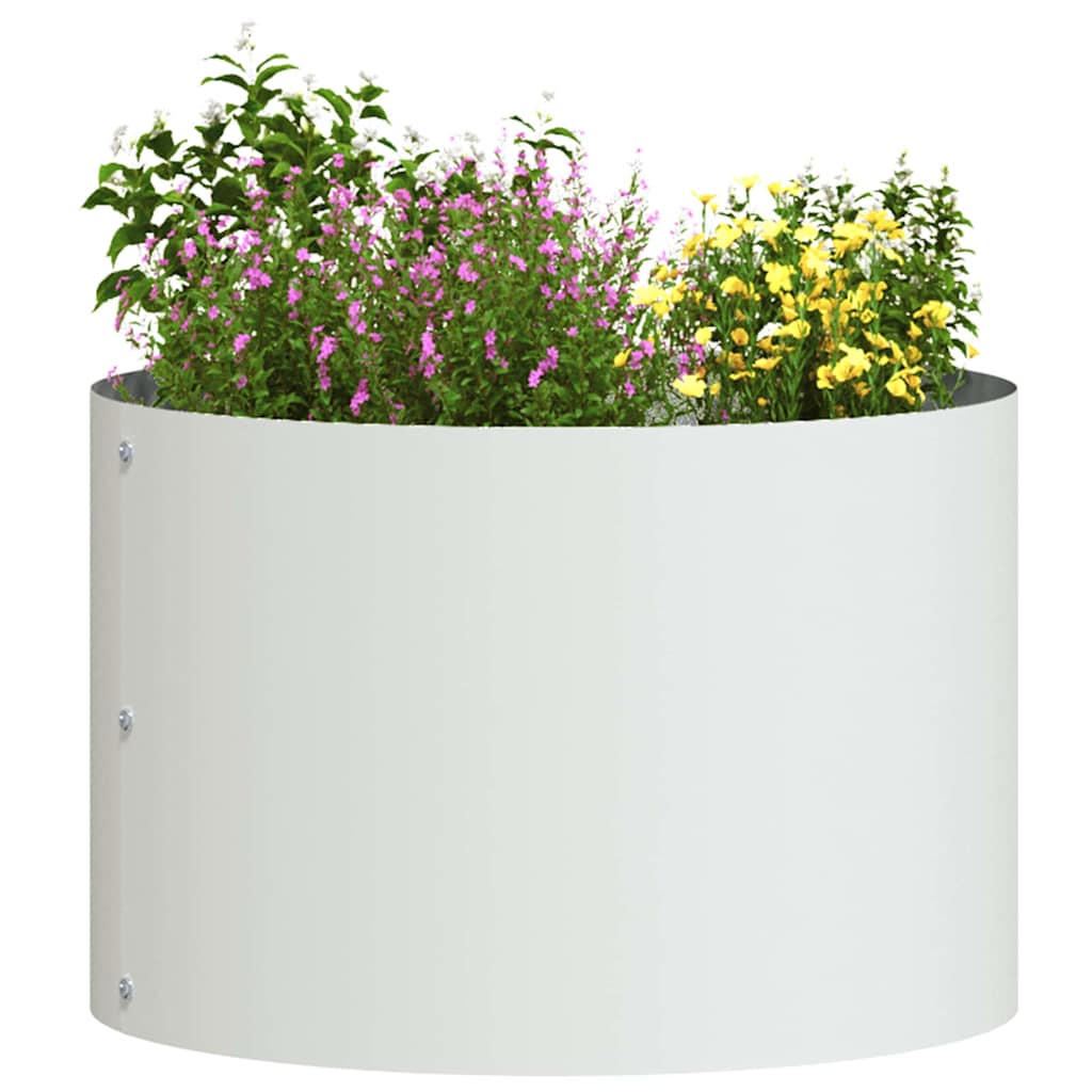 Vidaxl plantenring wit 30 x 30 x 20 cm koudgewalst staal