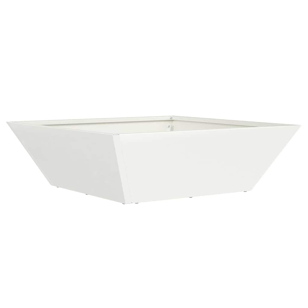 Vidaxl tuin bloempot wit 50 x 50 x 15 cm koudgewalst staal