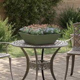 Vidaxl tuin bloempot olijf groen 50 x 50 x 15 cm koudgewalst staal