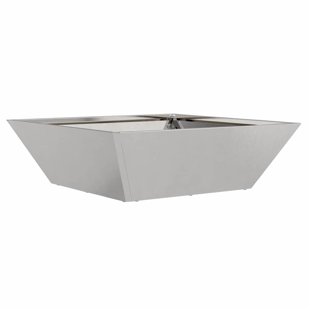 Vidaxl tuin bloempot zilver 50 x 50 x 15 cm roestvrij staal