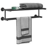 Vidaxl handdoekrek zwart 61 x 23 x 17 cm roestvrij staal