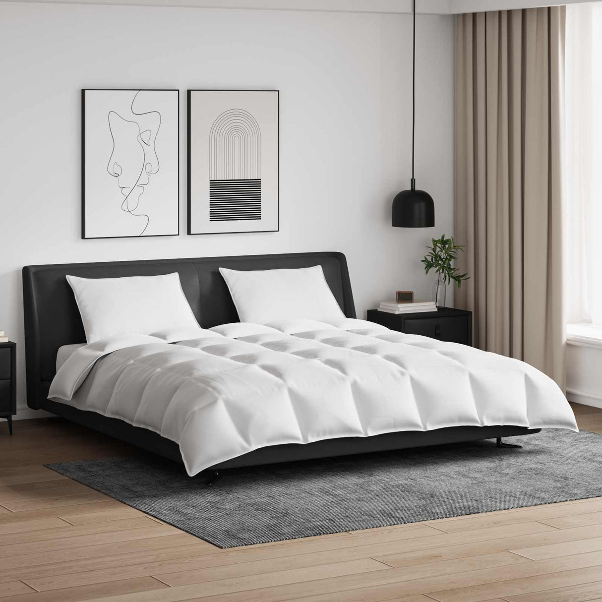Vidaxl dekbed set met kussen 3 pcs wit donsveertjes