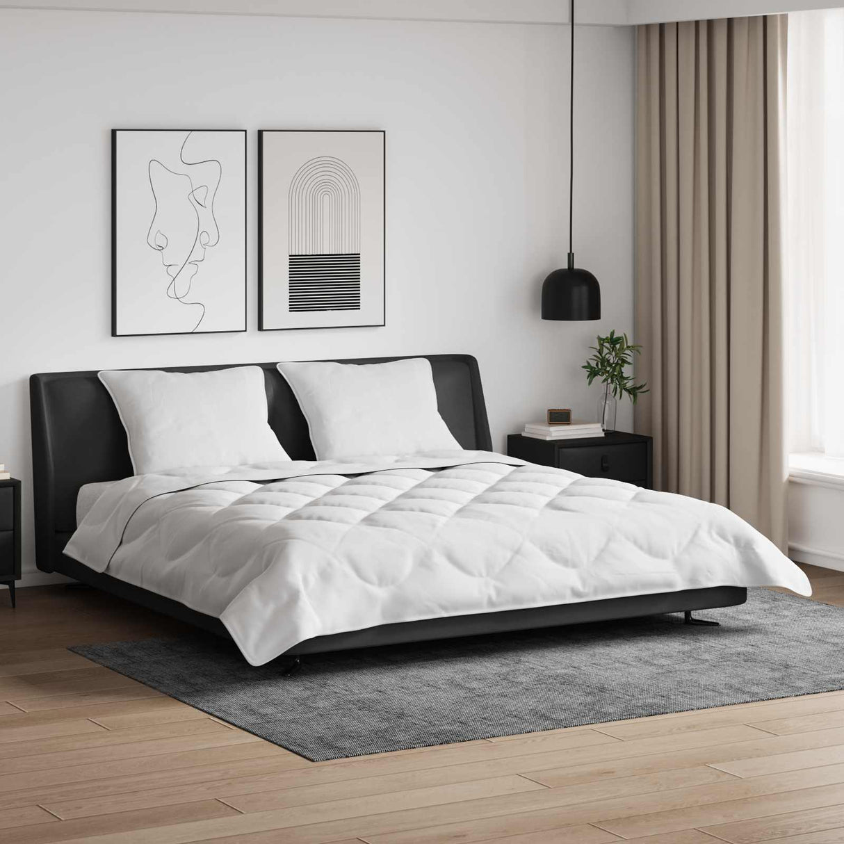 Vidaxl dekbed met kussen 3 pcs wit microfibre