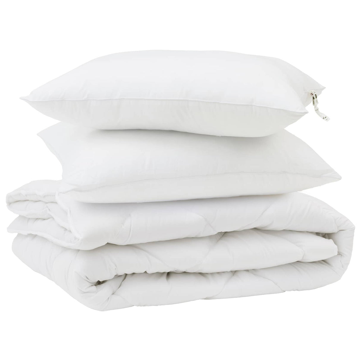 Vidaxl dekbed met kussen 3 pcs wit microfibre