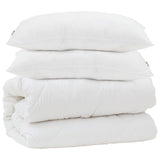 Vidaxl dekbed set met kussen 3 pcs wit microfiber en dons feather