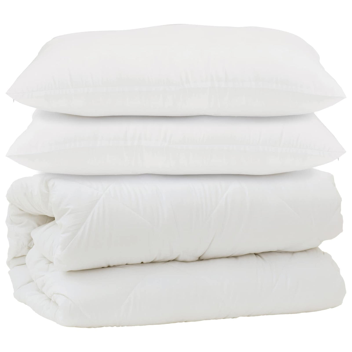 Vidaxl dekbed met kussen 3 pcs wit microfibre