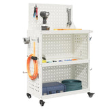 Vidaxl gereedschapswagen wit 65 x 35 x 111 cm koudgewalst staal
