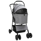 Vidaxl opvouwbare huisdierenwagen grijs 81 x 47 x 99 cm polyester