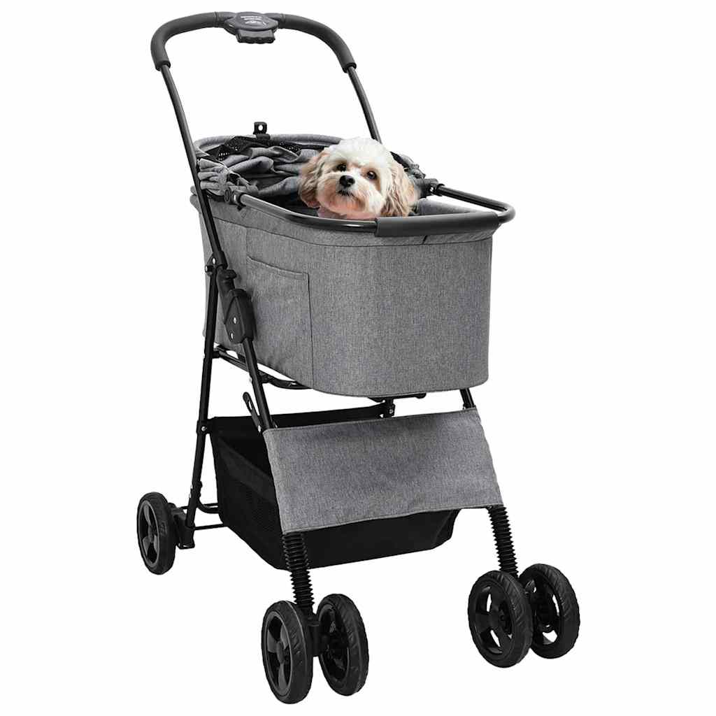 Vidaxl opvouwbare huisdierenwagen grijs 81 x 47 x 99 cm polyester