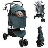 Vidaxl opvouwbare huisdierenwagen groen 78 x 54 x 101 cm polyester