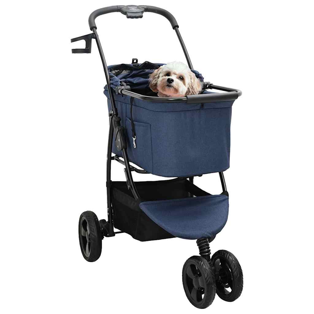 Vidaxl opvouwbare huisdierenwagen blauw 78 x 54 x 101 cm polyester