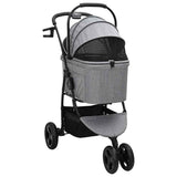 Vidaxl opvouwbare huisdierenwagen grijs 78 x 54 x 101 cm polyester