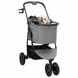 Vidaxl opvouwbare huisdierenwagen grijs 78 x 54 x 101 cm polyester