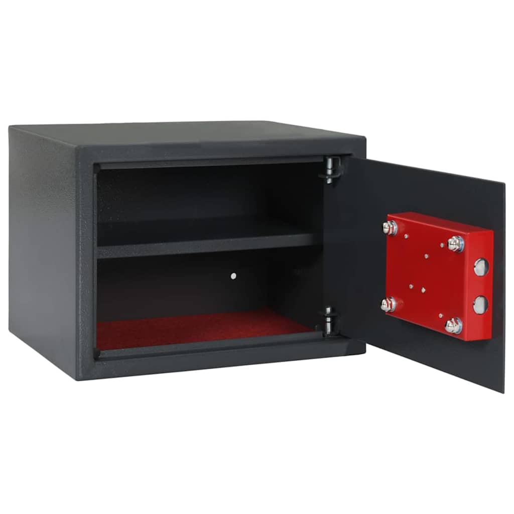 Vidaxl kluisdoos met slot donkergrijs 35 x 25 x 25 cm staal