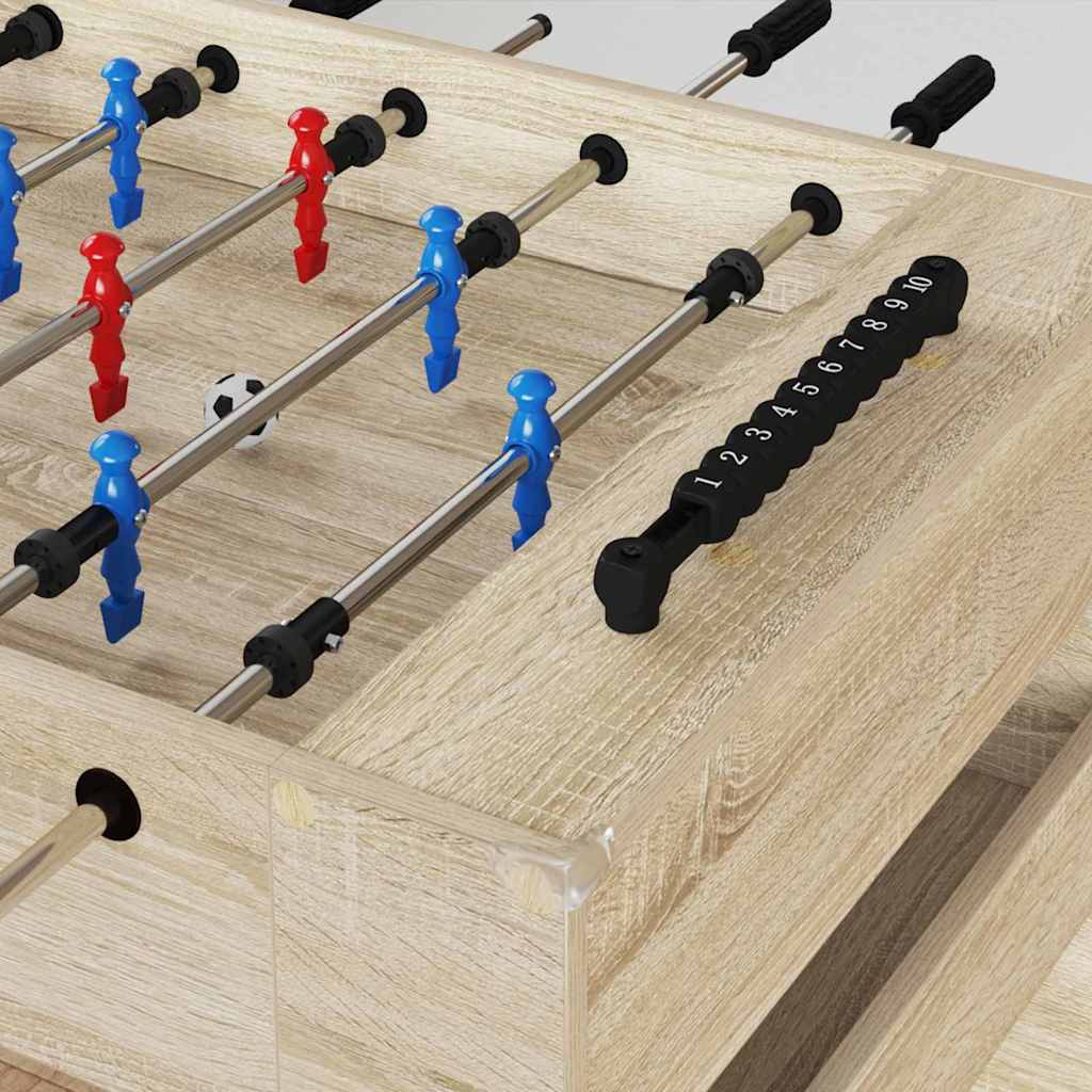 Vidaxl voetbaltafel sonoma eiken 125 x 60,5 x 80 cm bewerkt hout