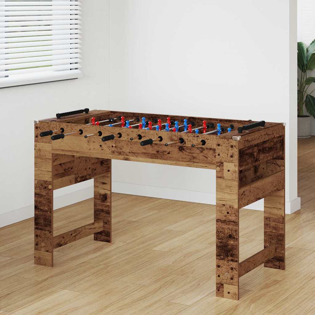 Vidaxl voetbaltafel oudhout 125 x 60,5 x 80 cm bewerkt hout