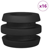 Vidaxl voetbaltafel bumpers 3 x 3 x 2 cm stang 16 pcs zwart kunststof