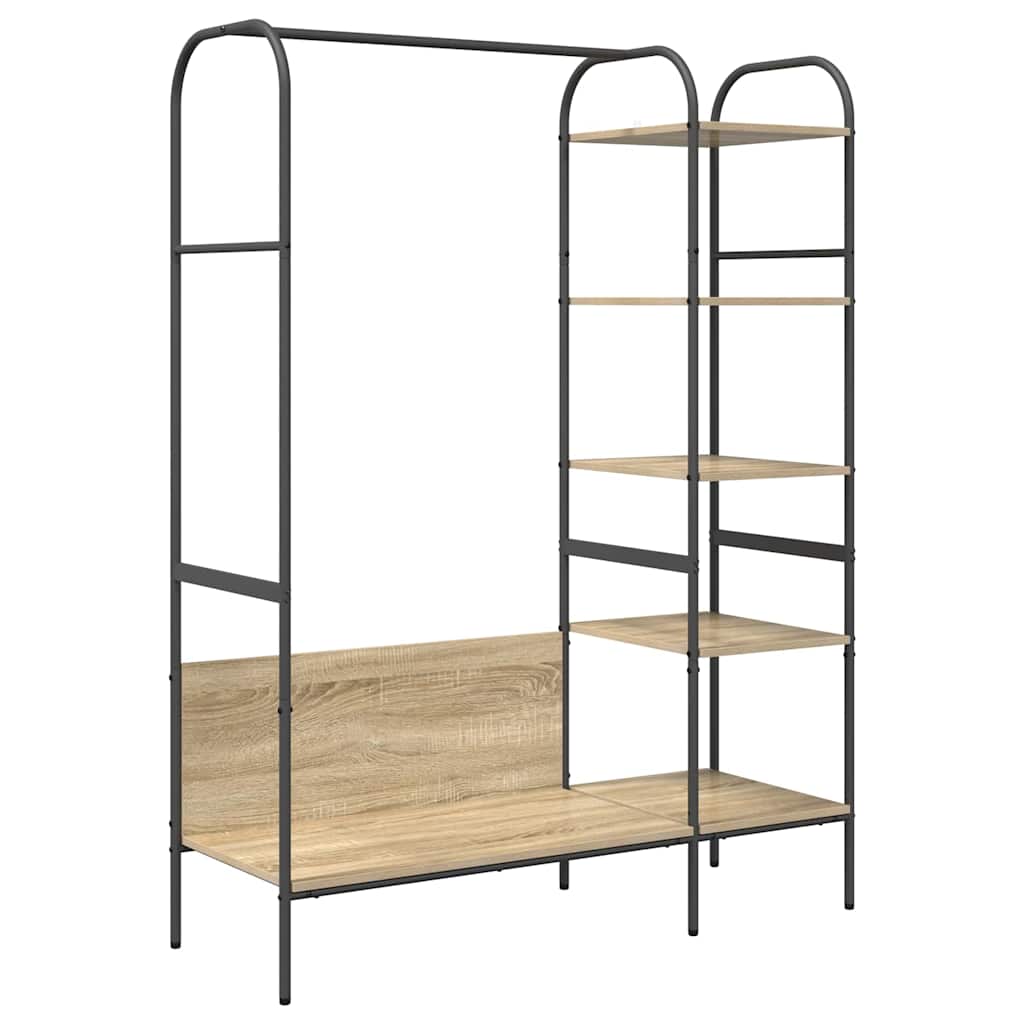 Vidaxl kledingrek met plank bruin 120 x 44 x 160 cm bewerkt hout
