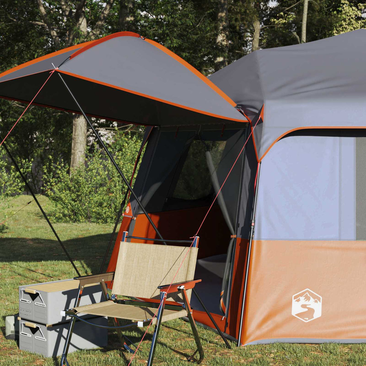Vidaxl instant tent met regenhuif voor 12 personen met snelontgrendeling
