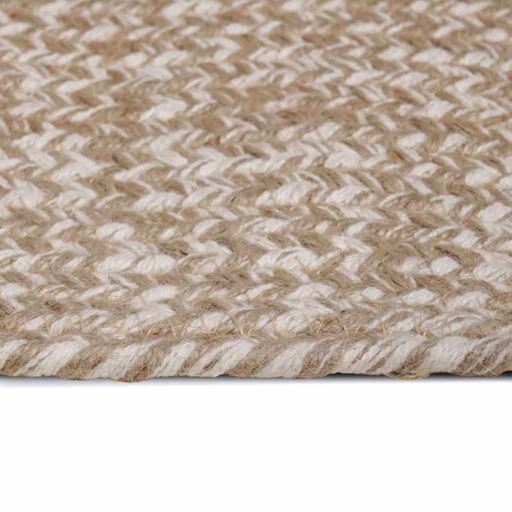 Vidaxl vloerkleden rechthoekig natuurlijk en wit 200 x 290 cm jute