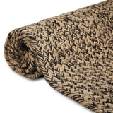 Vidaxl vloerkleden rechthoekig natuurlijk en zwart 80 x 150 cm jute