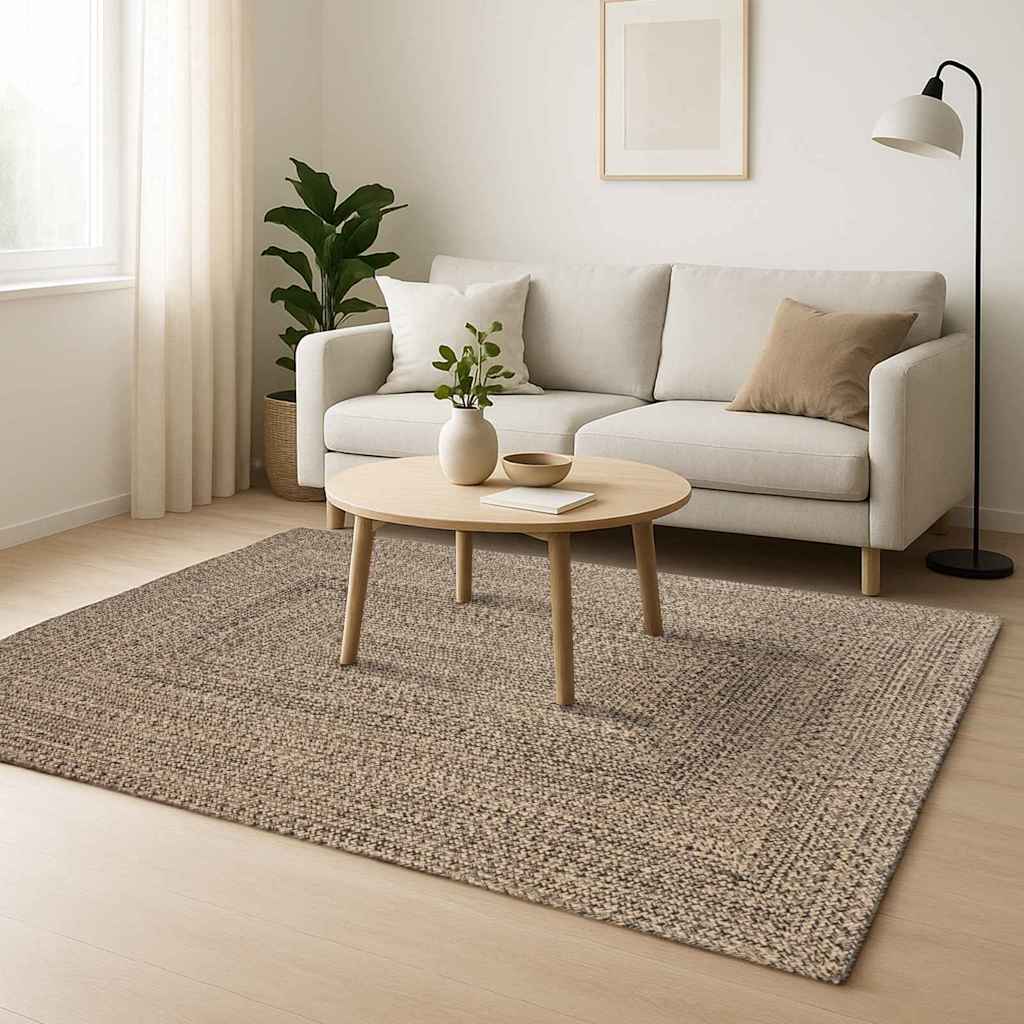 Vidaxl vloerkleden rechthoekig natuurlijk en zwart 160 x 230 cm jute