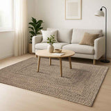 Vidaxl vloerkleden rechthoekig natuurlijk en zwart 160 x 230 cm jute