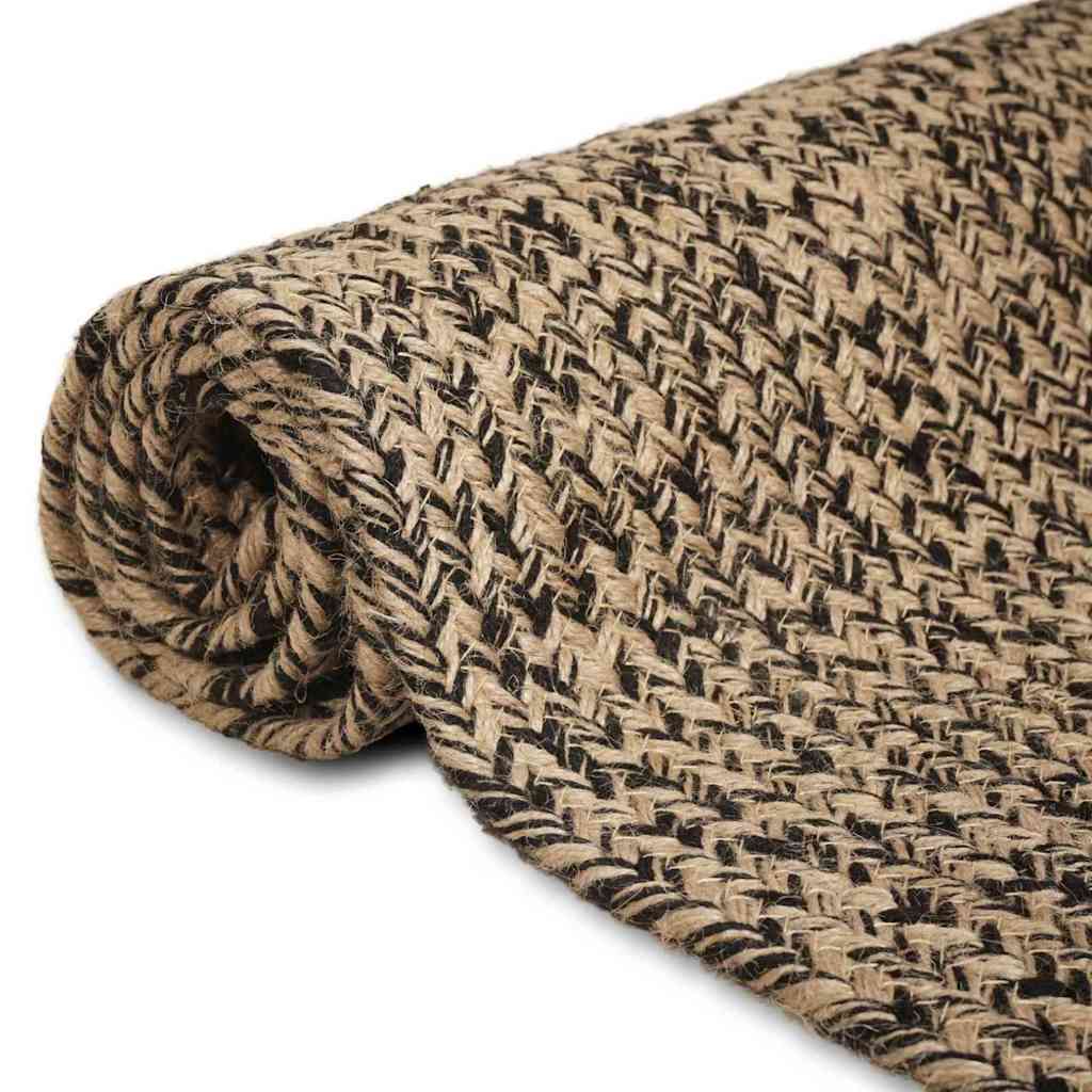 Vidaxl vloerkleden rechthoekig natuurlijk en zwart 200 x 290 cm jute