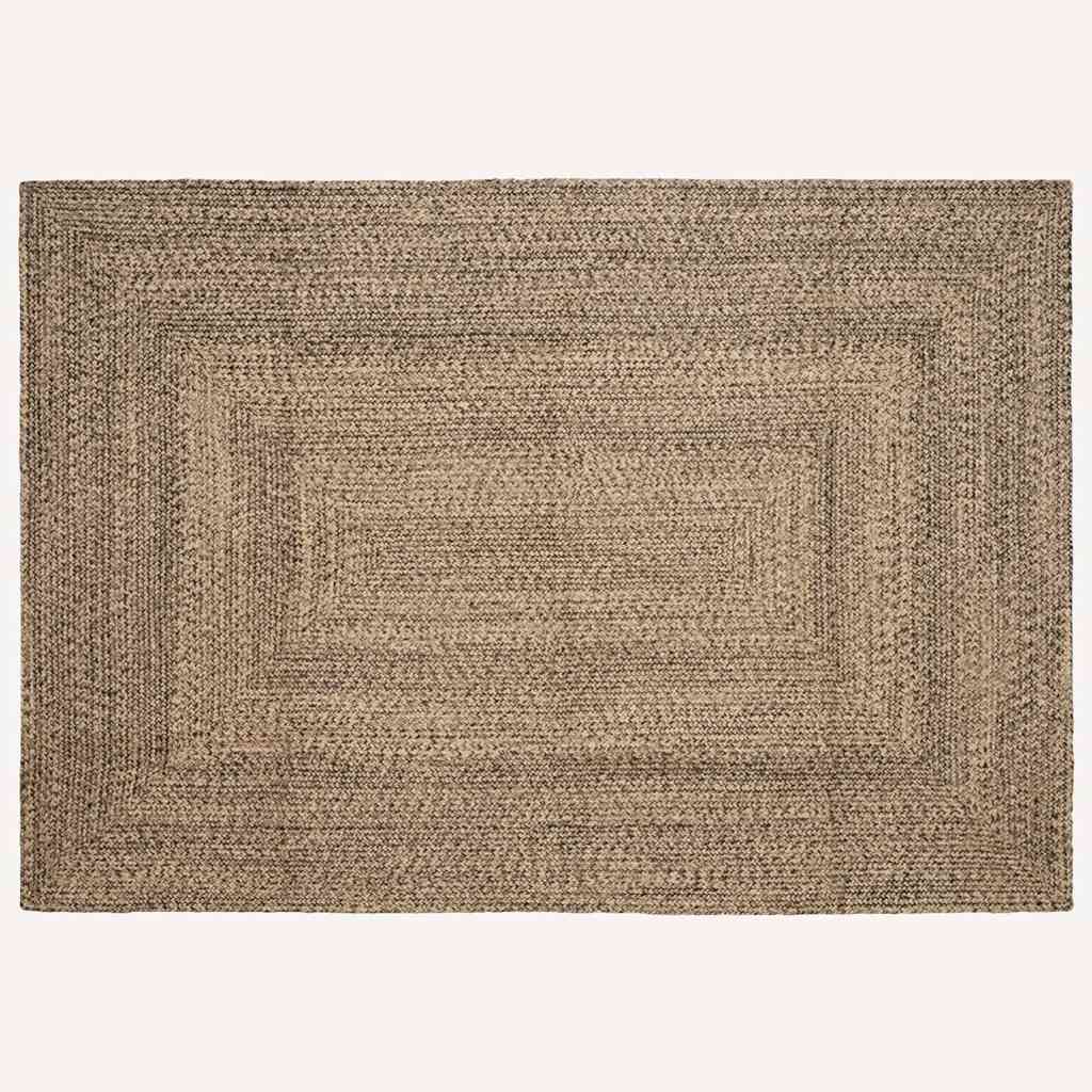 Vidaxl vloerkleden rechthoekig natuurlijk en zwart 240 x 340 cm jute