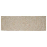 Vidaxl vloerkleden rechthoekig natuurlijk en wit 60 x 250 cm jute